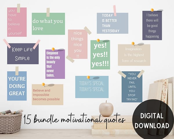 15 Motivational Quotes Bundle to Inspire and Uplift