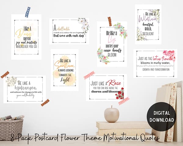 8 Flower-themed Inspirational Quotes Bundle